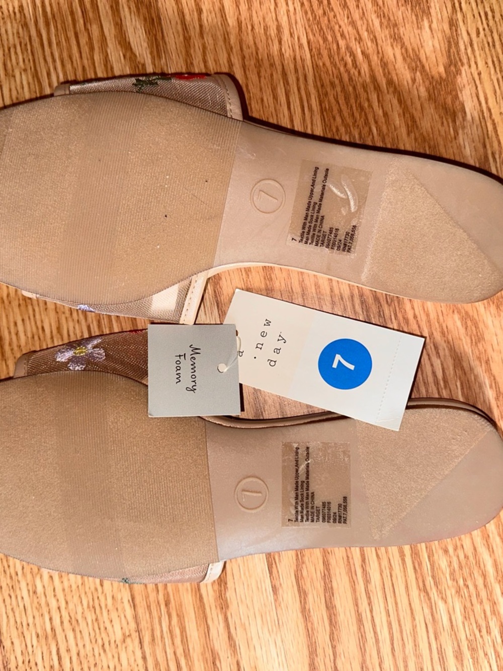 a new day Beige Embroidered Floral Slide Sandals - Picture 2 of 2